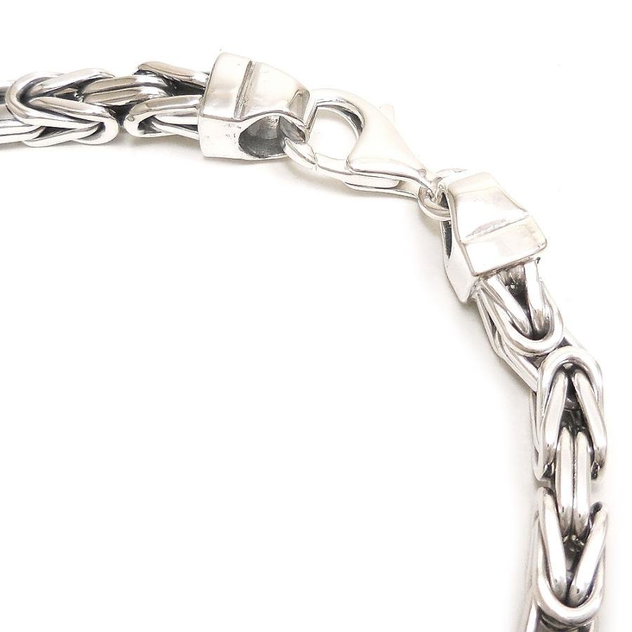 ブレスレット シルバー925 ビザンチンチェーンデザイン 4mm 21.5cm