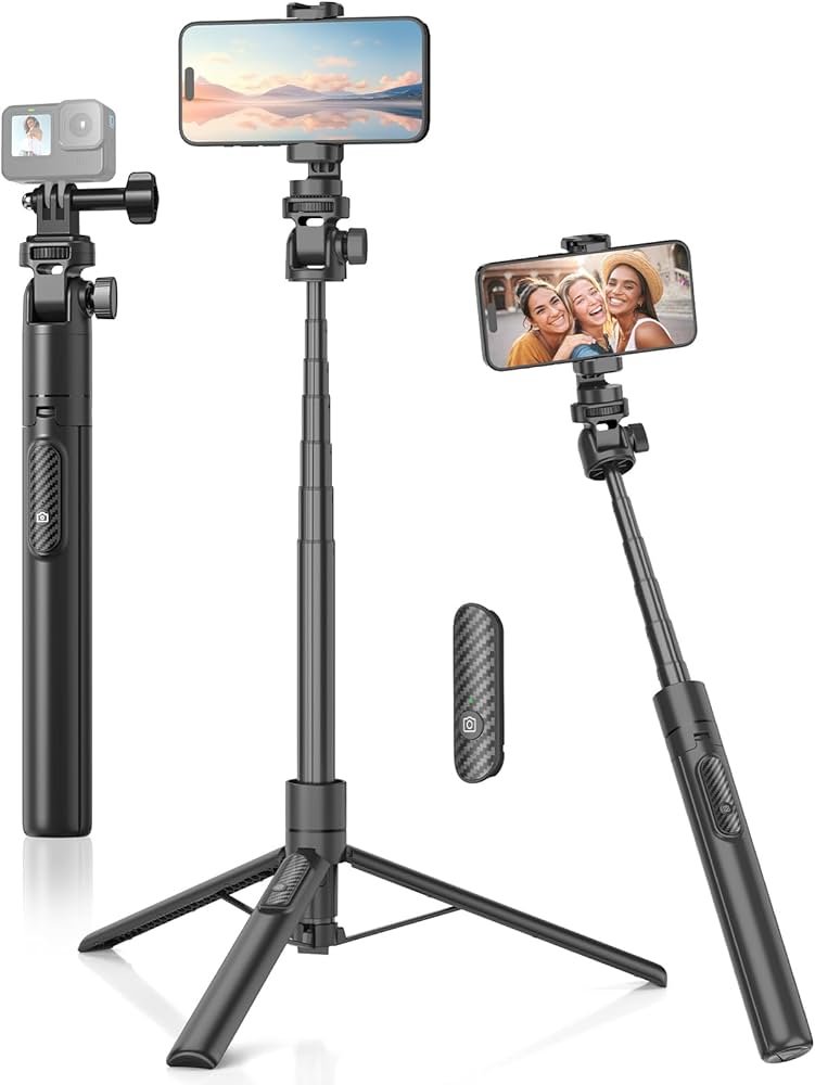 Amazon | Gahenwo 155cm スマホ 三脚/一脚【自撮り棒収納一体】自撮り