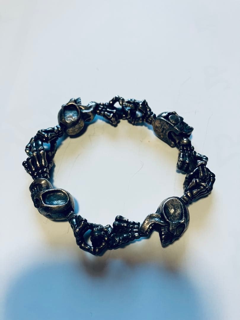スカルブレスレット TWO SKULLS BANGLE - BRAIDED | クレイジーピッグ公式オンラインストア